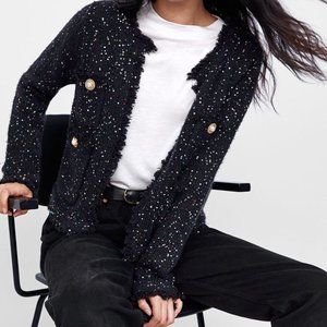 ZARA Black Sweater Jacket